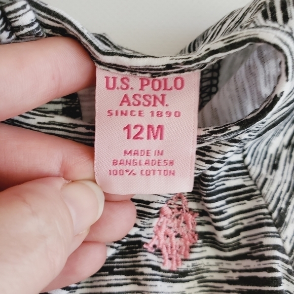 K1327 * U.S. Polo Assn. Girls Dress Black White Size 12M - Picture 4 of 8